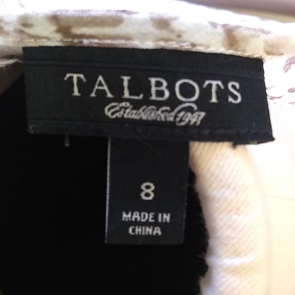 Talbots pleated yoke sheer snake top 3/4 sleeve - Picture 3 of 4